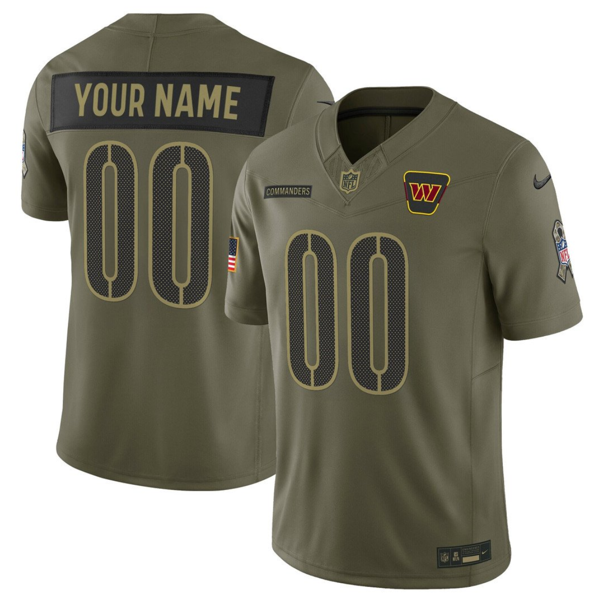 Men's Washington Commanders Active Player Custom Olive 2025 F.U.S.E. Salute to Service Limited Stitched Football Jersey Men's Washington Commanders Active Player Custom Olive 2025 F.U.S.E. Salute to Service Limited Stitched Football Jersey
