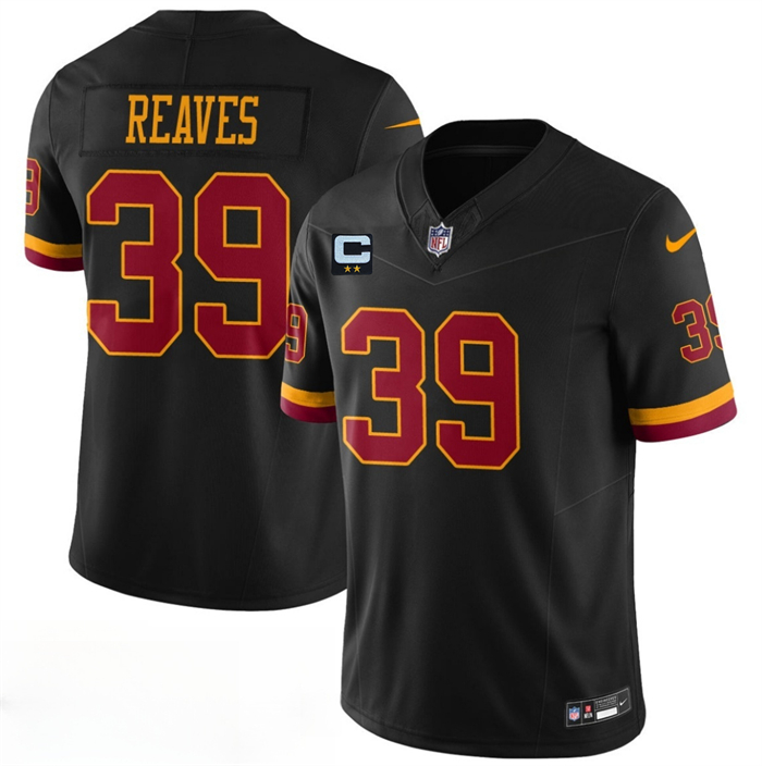 Men's Washington Commanders #39 Jeremy Reaves Black 2026 F.U.S.E. With 2-Star C Patch Vapor Limited Stitched Football Jersey