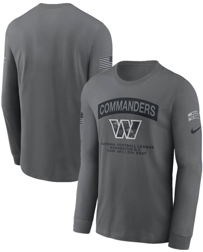 Men's Washington Commanders Gray 2026 Salute to Service Long Sleeve T-Shirt