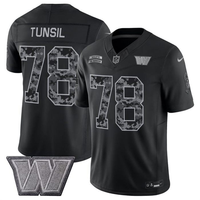 Men's Washington Commanders #78 Laremy Tunsil Black F.U.S.E. 2026 Salute to Service Limited Stitched Football Jersey