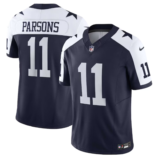 Men's Dallas Cowboys #11 Micah Parsons Navy 2023 F.U.S.E. Vapor Limited Stitched Football Jersey Men's Dallas Cowboys #11 Micah Parsons Navy 2023 F.U.S.E. Vapor Limited Stitched Football Jersey