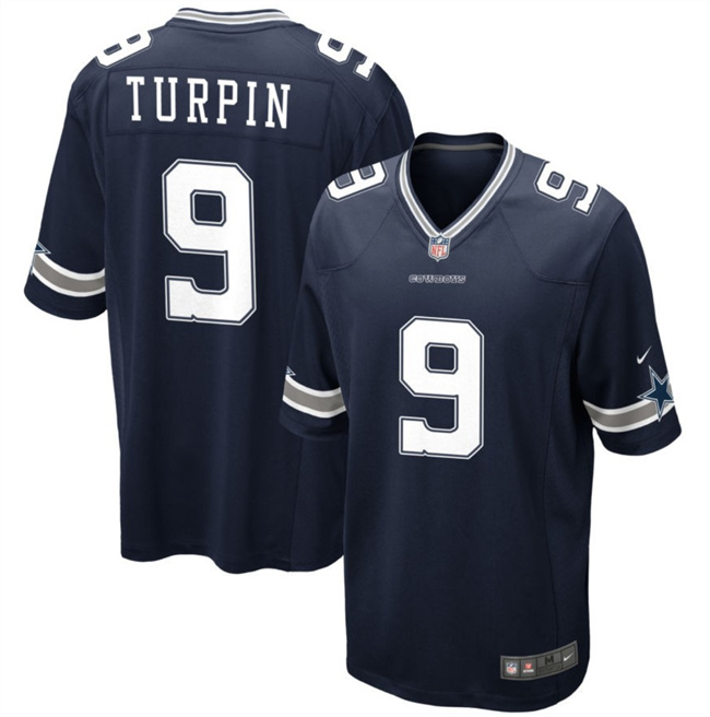 Men's Dallas Cowboys #9 KaVontae Turpin Navy Stitched Football Game Jersey Men's Dallas Cowboys #9 KaVontae Turpin Navy Stitched Football Game Jersey
