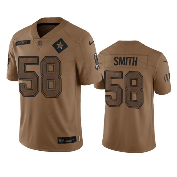 Men's Dallas Cowboys #58 Mazi Smith 2023 Brown Salute To Service Limited Stitched Football Jersey Men's Dallas Cowboys #58 Mazi Smith 2023 Brown Salute To Service Limited Stitched Football Jersey