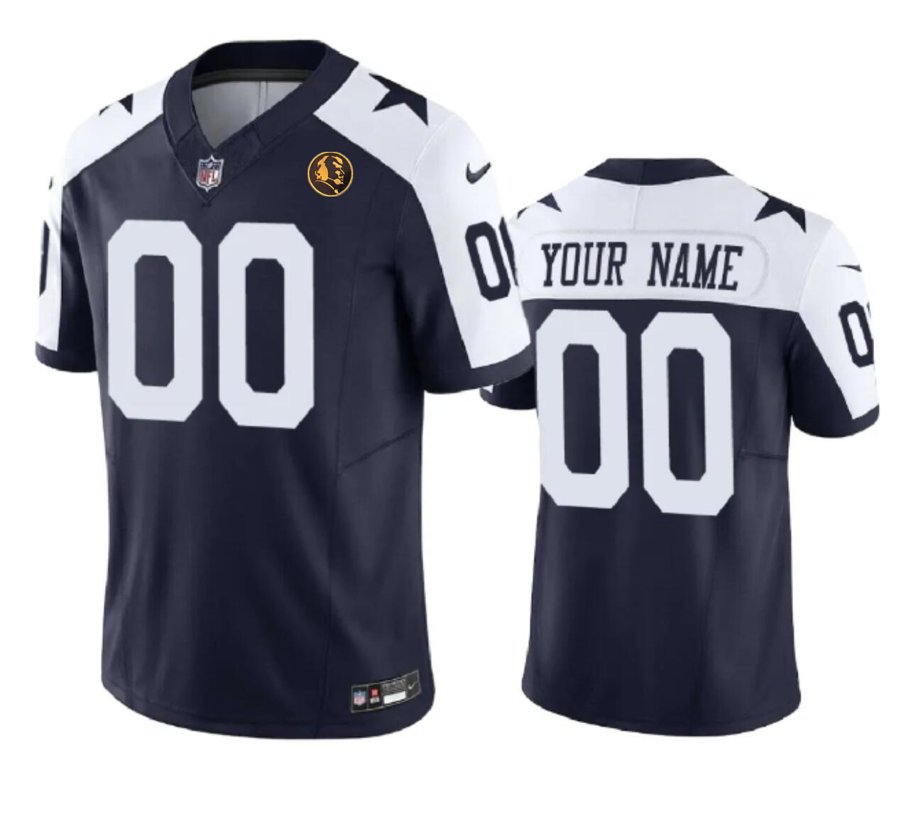 Men's Dallas Cowboys Active Player Custom Navy 2023 F.U.S.E. With John Madden Patch Vapor Limited Stitched Football Jersey Men's Dallas Cowboys Active Player Custom Navy 2023 F.U.S.E. With John Madden Patch Vapor Limited Stitched Football Jersey