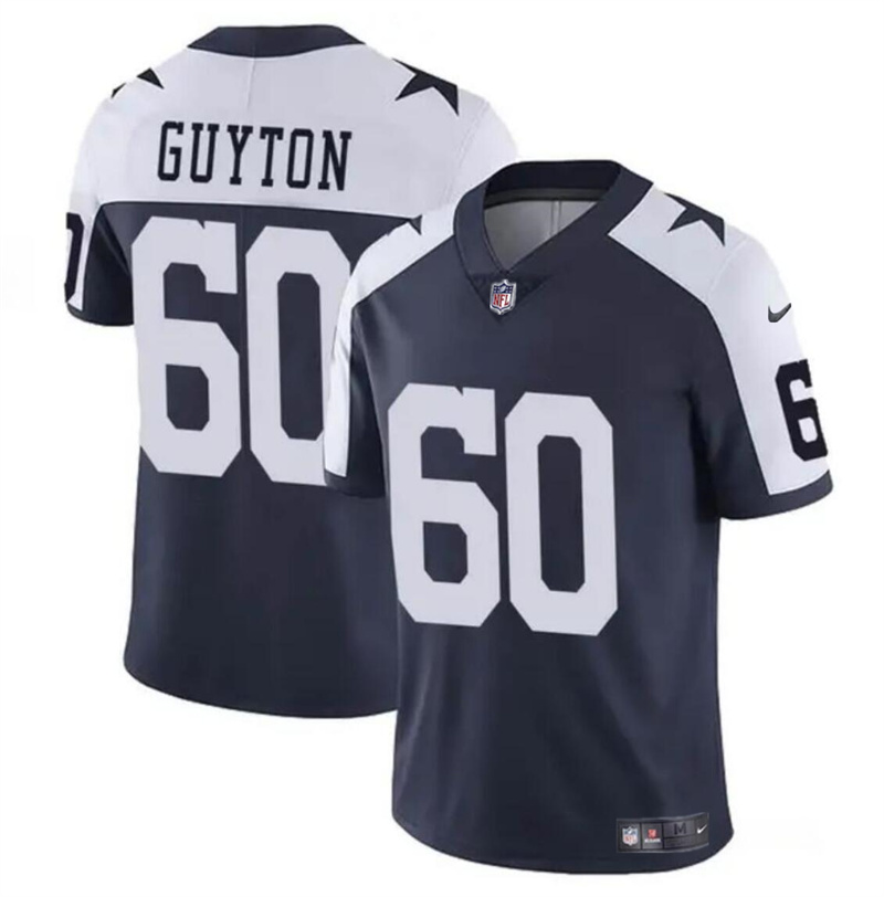 Men's Dallas Cowboys #60 Tyler Guyton Navy/White 2024 Draft Vapor Untouchable Thanksgiving Limited Stitched Football Jersey Men's Dallas Cowboys #60 Tyler Guyton Navy/White 2024 Draft Vapor Untouchable Thanksgiving Limited Stitched Football Jersey