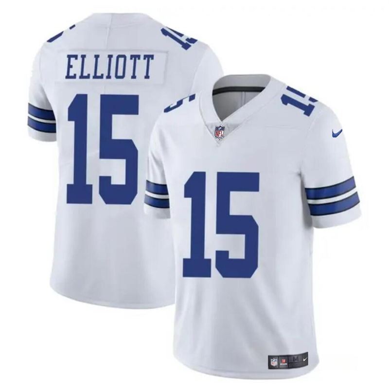 Men's Dallas Cowboys #15 Ezekiel Elliott White Vapor Untouchable Limited Stitched Football Jersey Men's Dallas Cowboys #15 Ezekiel Elliott White Vapor Untouchable Limited Stitched Football Jersey