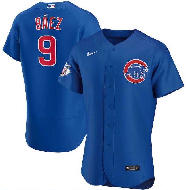 Men's Chicago Cubs #9 Javier Baez Blue MLB Flex Base Stitched Jersey Men's Chicago Cubs #9 Javier Baez Blue MLB Flex Base Stitched Jersey