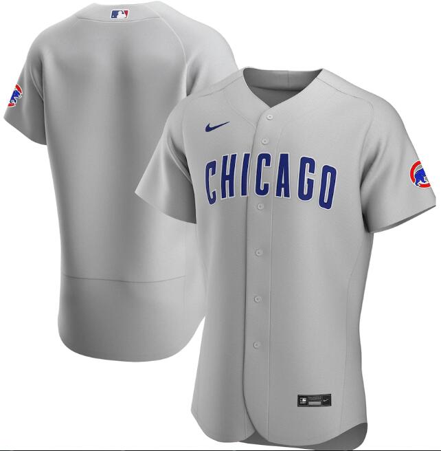 Men's Chicago Cubs Blank Grey MLB Flex Base Stitched Jersey Men's Chicago Cubs Blank Grey MLB Flex Base Stitched Jersey