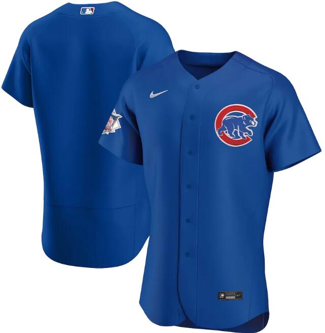 Men's Chicago Cubs Blank Blue MLB Flex Base Stitched Jersey Men's Chicago Cubs Blank Blue MLB Flex Base Stitched Jersey