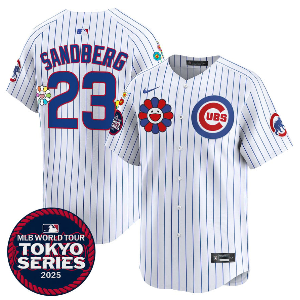 Men's Chicago Cubs #23 Ryne Sandberg White 2025 Tokyo Series Limited Stitched Baseball Jersey Men's Chicago Cubs #23 Ryne Sandberg White 2025 Tokyo Series Limited Stitched Baseball Jersey