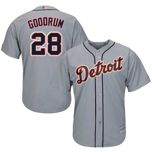 Tigers #28 Niko Goodrum Grey New Cool Base Stitched MLB Jersey Tigers #28 Niko Goodrum Grey New Cool Base Stitched MLB Jersey