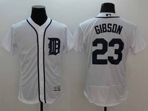 Tigers #23 Kirk Gibson White Flexbase Authentic Collection Stitched MLB Jersey Tigers #23 Kirk Gibson White Flexbase Authentic Collection Stitched MLB Jersey