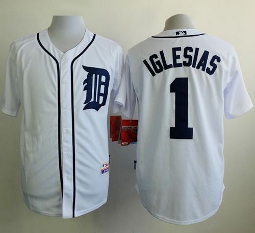 Tigers #1 Jose Iglesias White Cool Base Stitched MLB Jersey Tigers #1 Jose Iglesias White Cool Base Stitched MLB Jersey