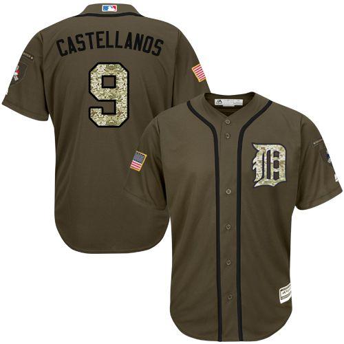 Tigers #9 Nick Castellanos Green Salute to Service Stitched MLB Jersey Tigers #9 Nick Castellanos Green Salute to Service Stitched MLB Jersey
