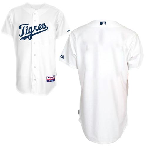 Tigers Blank White Home "Los Tigres" Stitched MLB Jersey Tigers Blank White Home "Los Tigres" Stitched MLB Jersey