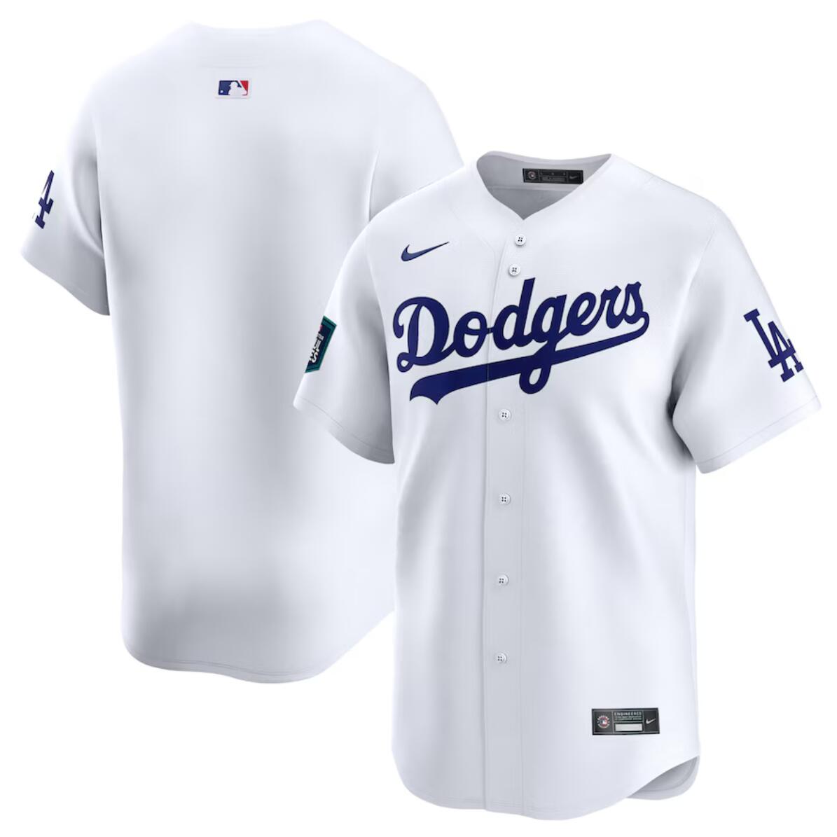 Men's Los Angeles Dodgers Blank White 2024 World Tour Seoul Series Home Limited Stitched Baseball Jersey Men's Los Angeles Dodgers Blank White 2024 World Tour Seoul Series Home Limited Stitched Baseball Jersey