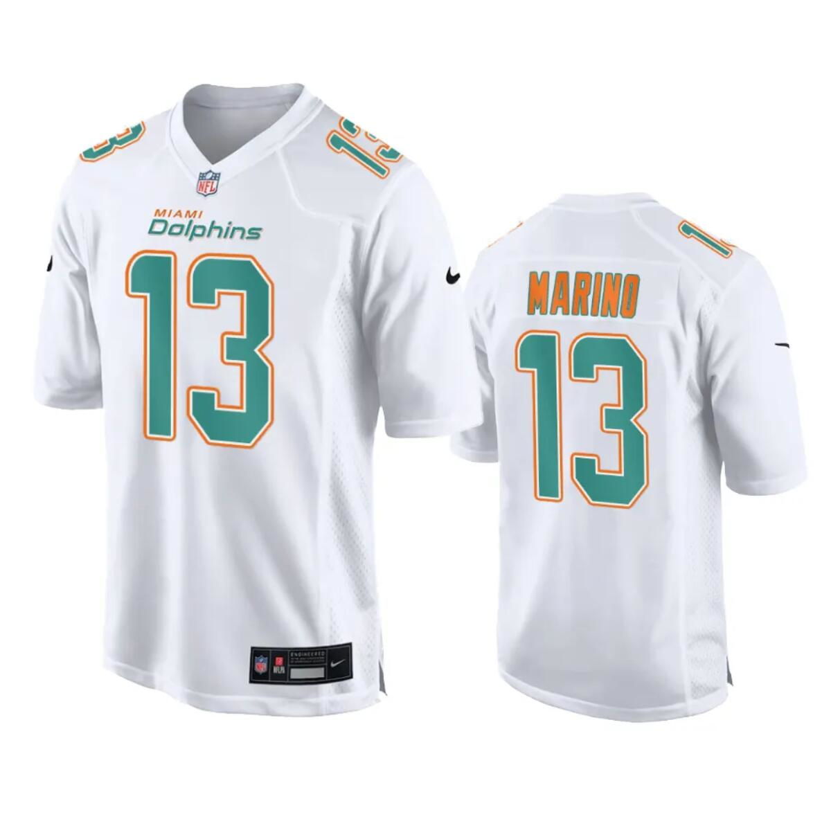 Men's Miami Dolphins #13 Dan Marino White Fashion Vapor Untouchable Stitched Football Jersey Men's Miami Dolphins #13 Dan Marino White Fashion Vapor Untouchable Stitched Football Jersey