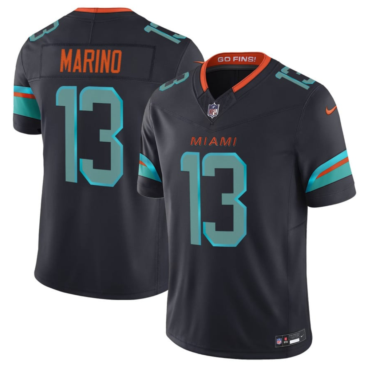 Men's Miami Dolphins #13 Dan Marino Black 2025 F.U.S.E. “Rivalries” Vapor Limited Stitched Football Jersey Men's Miami Dolphins #13 Dan Marino Black 2025 F.U.S.E. “Rivalries” Vapor Limited Stitched Football Jersey