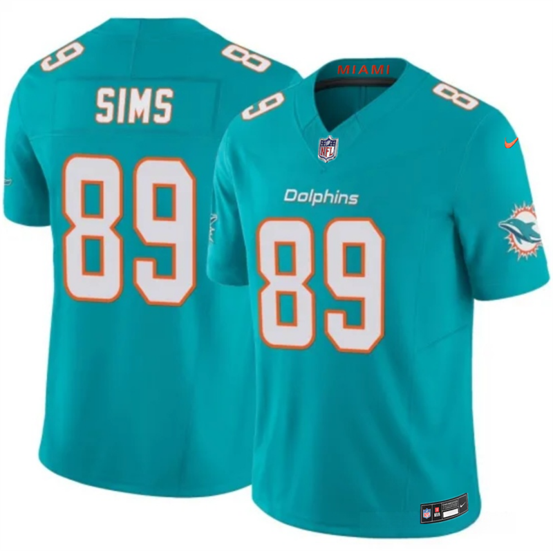 Men's Miami Dolphins #89 Ben Sims Aqua 2026 F.U.S.E. Vapor Limited Stitched Football Jersey