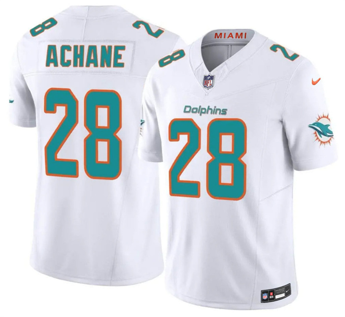 Men's Miami Dolphins #28 De’Von Achane White 2026 F.U.S.E. Vapor Limited Stitched Football Jersey