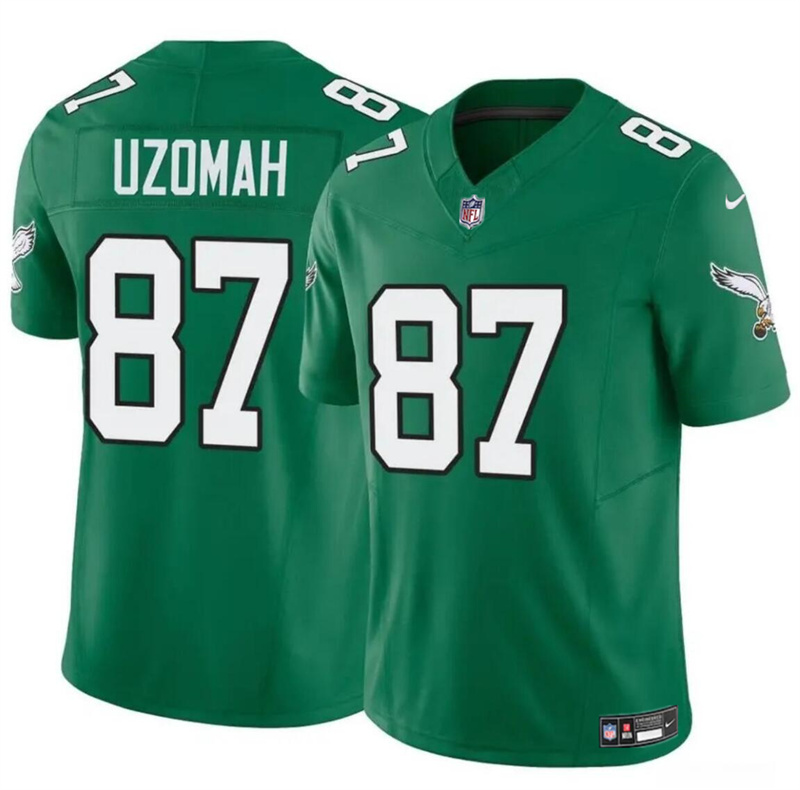 Men's Philadelphia Eagles #87 C.J. Uzomah Green 2023 F.U.S.E Vapor Untouchable Throwback Limited Stitched Football Jersey Men's Philadelphia Eagles #87 C.J. Uzomah Green 2023 F.U.S.E Vapor Untouchable Throwback Limited Stitched Football Jersey