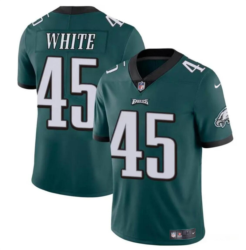 Men's Philadelphia Eagles #45 Devin White Green Vapor Untouchable Limited Stitched Football Jersey Men's Philadelphia Eagles #45 Devin White Green Vapor Untouchable Limited Stitched Football Jersey