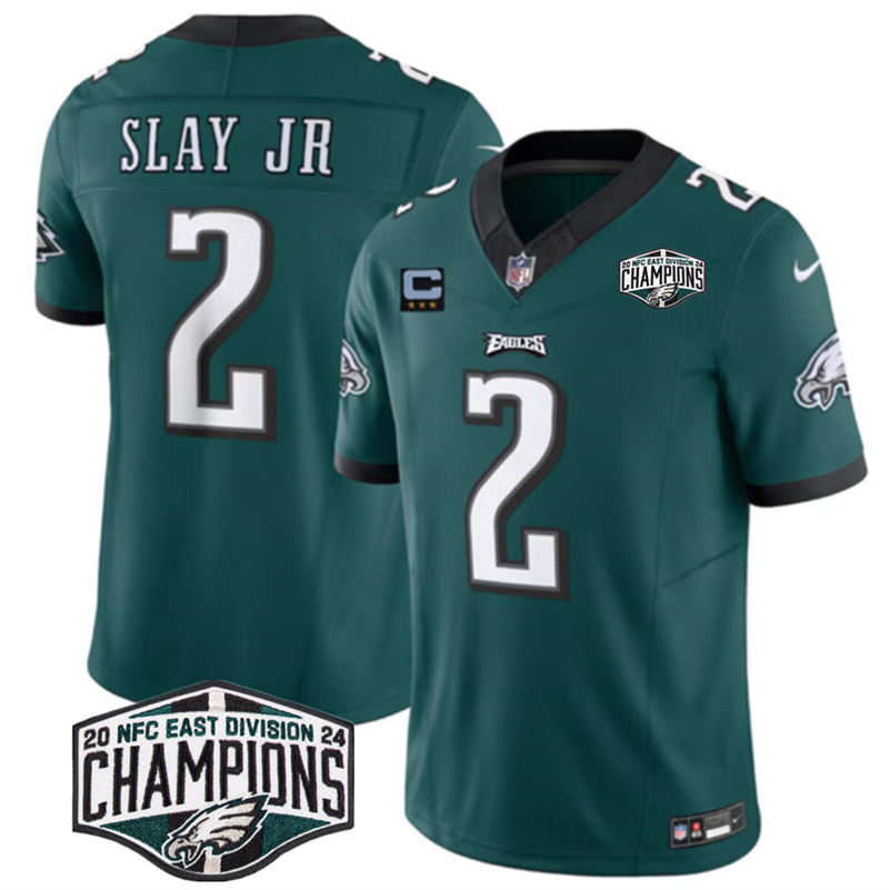 Men's Philadelphia Eagles #2 Darius Slay JR Green 2024 NFC East Champions With 3-Star C Patch F.U.S.E. Vapor Untouchable Limited Stitched Football Jersey Men's Philadelphia Eagles #2 Darius Slay JR Green 2024 NFC East Champions With 3-Star C Patch F.U.S.E. Vapor Untouchable Limited Stitched Football Jersey