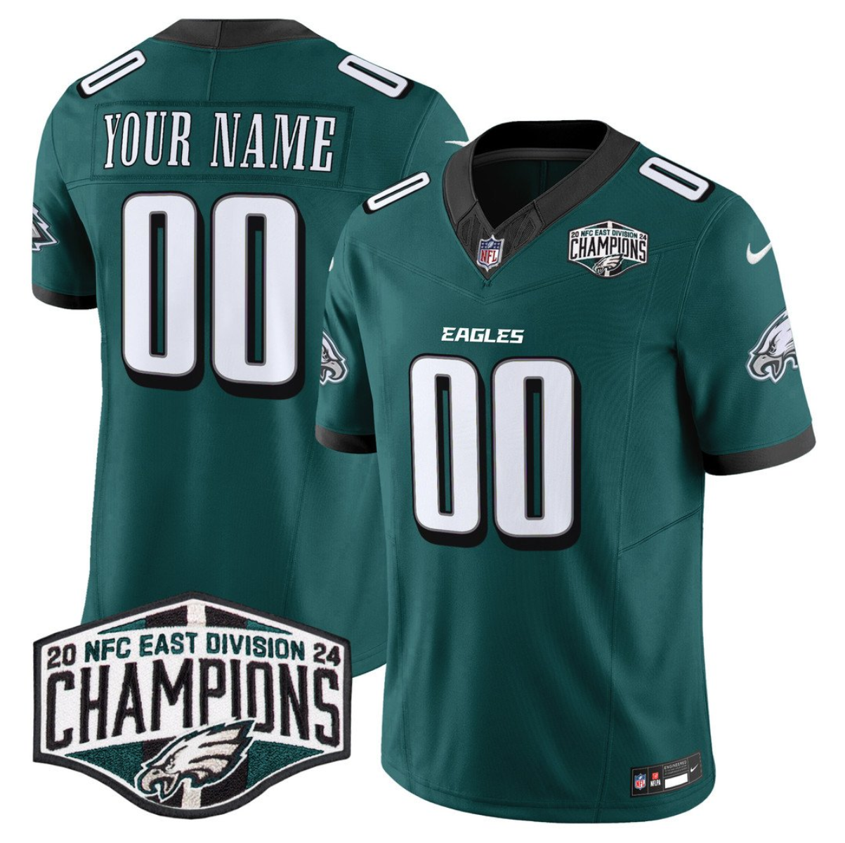 Men's Philadelphia Eagles Active Player Custom Green 2024 New NFC East Champions F.U.S.E. Vapor Untouchable Limited Stitched Football Jersey Men's Philadelphia Eagles Active Player Custom Green 2024 New NFC East Champions F.U.S.E. Vapor Untouchable Limited Stitched Football Jersey