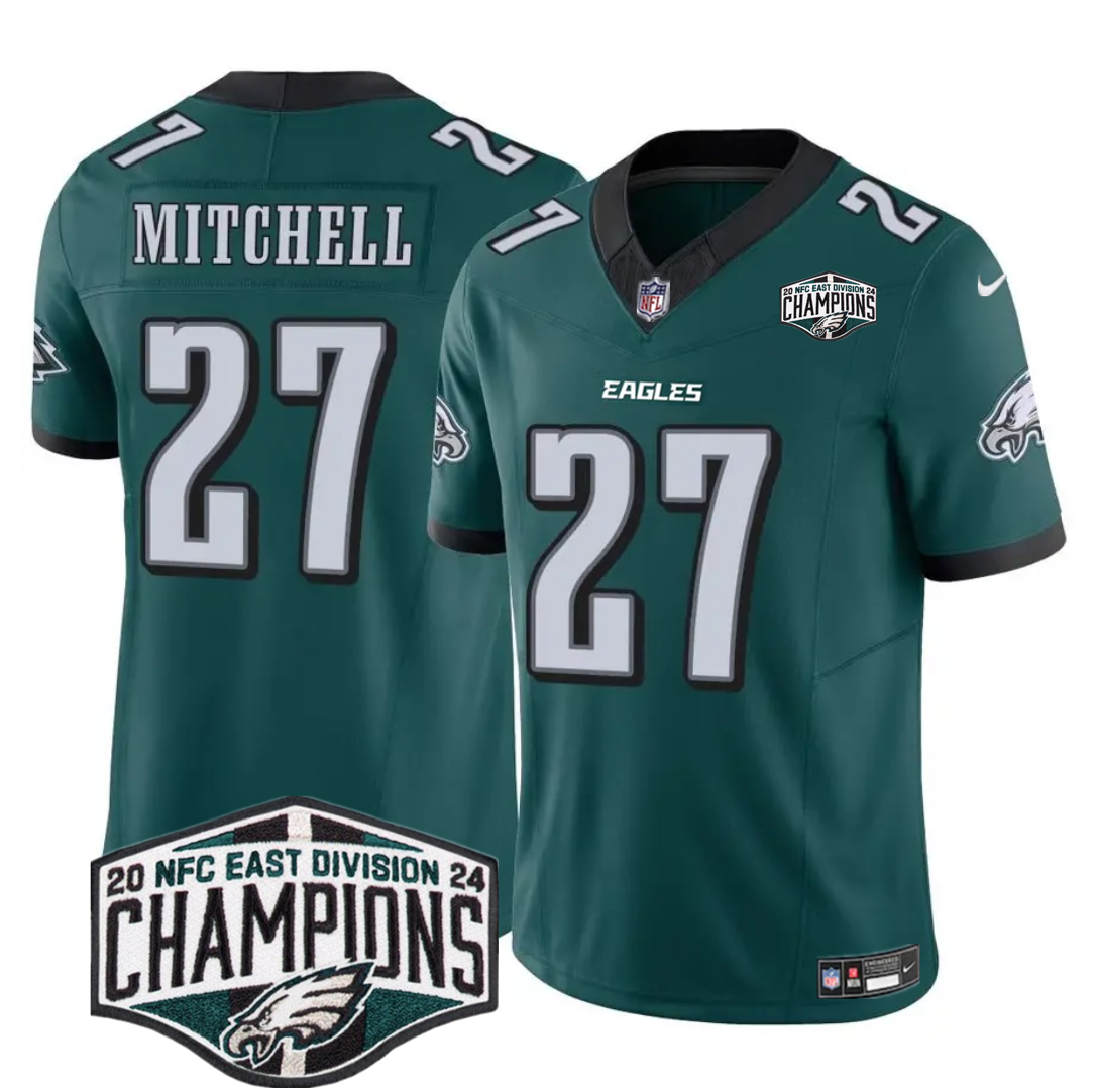 Men's Philadelphia Eagles #27 Quinyon Mitchell Green 2024 NFC East Champions F.U.S.E. Vapor Untouchable Limited Stitched Football Jersey Men's Philadelphia Eagles #27 Quinyon Mitchell Green 2024 NFC East Champions F.U.S.E. Vapor Untouchable Limited Stitched Football Jersey