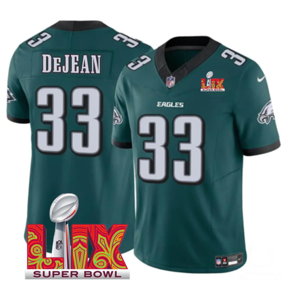 Men's Philadelphia Eagles #33 Cooper DeJean Green F.U.S.E. 24/25 Super Bowl LIX Vapor Untouchable Limited Stitched Football Jersey