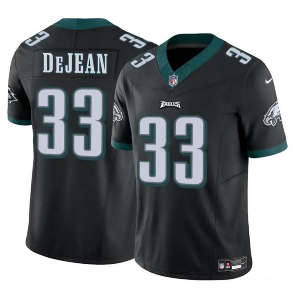 Men's Philadelphia Eagles #33 Cooper DeJean Black 2024 Draft F.U.S.E Vapor Untouchable Limited Stitched Football Jersey