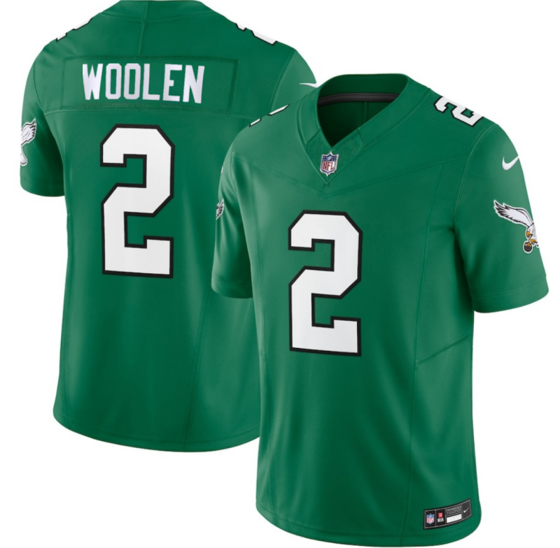 Men's Philadelphia Eagles #2 Tariq Woolen Kelly Green 2026 F.U.S.E. Vapor Untouchable Limited Throwback Stitched Football Jersey