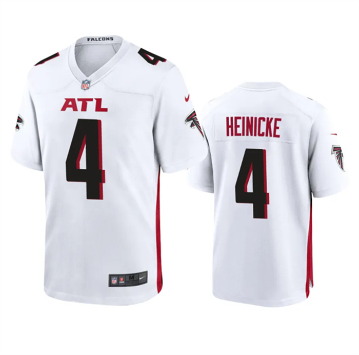 Men's Atlanta Falcons #4 Taylor Heinicke New White Stitched Game Jersey Men's Atlanta Falcons #4 Taylor Heinicke New White Stitched Game Jersey