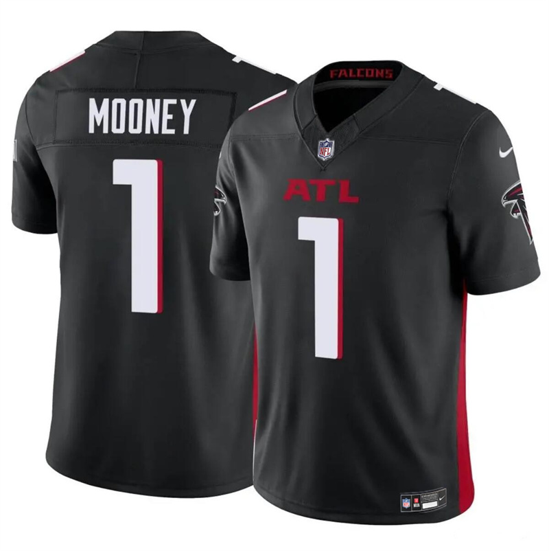 Men's Atlanta Falcons #1 Darnell Mooney Black 2024 F.U.S.E. Vapor Untouchable Limited Stitched Football Jersey Men's Atlanta Falcons #1 Darnell Mooney Black 2024 F.U.S.E. Vapor Untouchable Limited Stitched Football Jersey