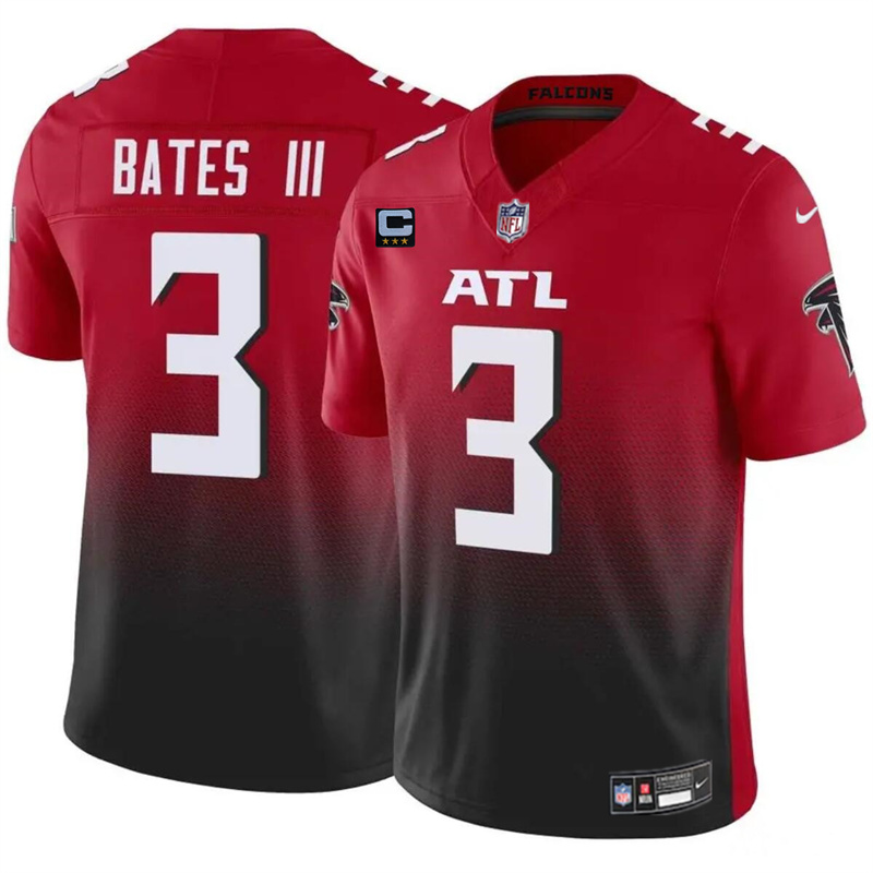 Men's Atlanta Falcons #3 Jessie Bates III Red/Black 2024 F.U.S.E With 3-Star C Patch Vapor Untouchable Limited Stitched Football Jersey Men's Atlanta Falcons #3 Jessie Bates III Red/Black 2024 F.U.S.E With 3-Star C Patch Vapor Untouchable Limited Stitched Football Jersey