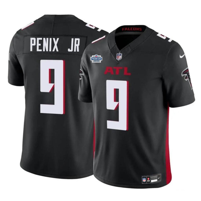 Men's Atlanta Falcons #9 Michael Penix Jr Black 2024 With Draft Patch F.U.S.E Vapor Untouchable Limited Stitched Football Jersey Men's Atlanta Falcons #9 Michael Penix Jr Black 2024 With Draft Patch F.U.S.E Vapor Untouchable Limited Stitched Football Jersey