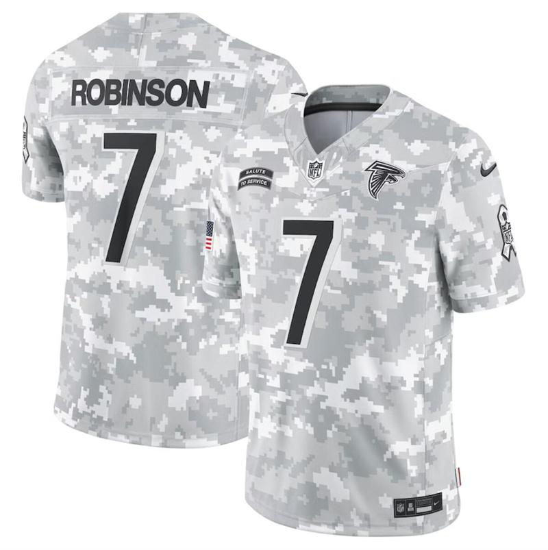 Men's Atlanta Falcons #7 Bijan Robinson 2024 F.U.S.E Arctic Camo Salute to Service Limited Stitched Football Jersey Men's Atlanta Falcons #7 Bijan Robinson 2024 F.U.S.E Arctic Camo Salute to Service Limited Stitched Football Jersey
