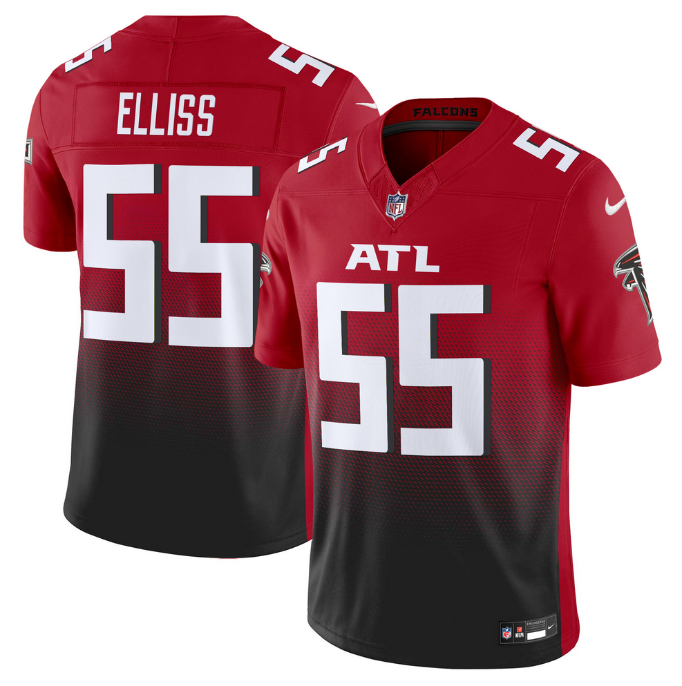 Men's Atlanta Falcons 55 Kaden Elliss Red/Black 2025 F.U.S.E Vapor Untouchable Limited Stitched Football Jersey