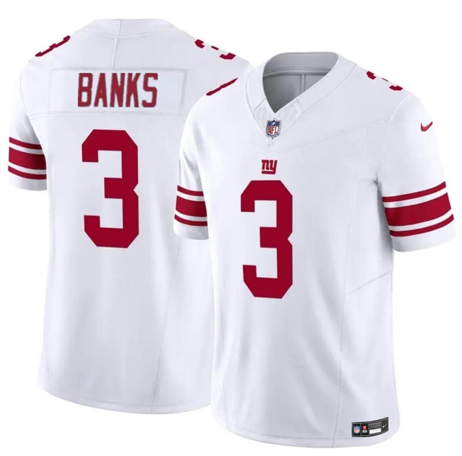 Men's New York Giants #3 Deonte Banks White 2023 F.U.S.E. Vapor Untouchable Limited Stitched Jersey Men's New York Giants #3 Deonte Banks White 2023 F.U.S.E. Vapor Untouchable Limited Stitched Jersey