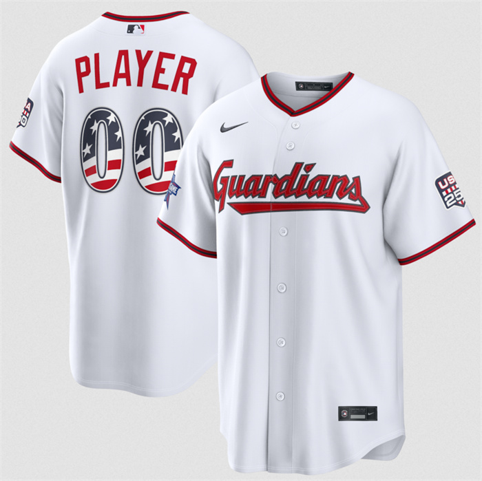 Men's Cleveland Guardians Active Player Custom White 2026 All-Star Edition Stars & Stripes Stadium Pick-A-Player Stitched Baseball Jersey