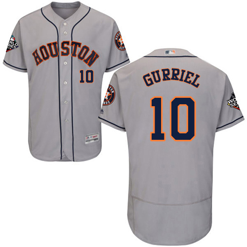 Astros #10 Yuli Gurriel Grey Flexbase Authentic Collection 2019 World Series Bound Stitched MLB Jersey Astros #10 Yuli Gurriel Grey Flexbase Authentic Collection 2019 World Series Bound Stitched MLB Jersey