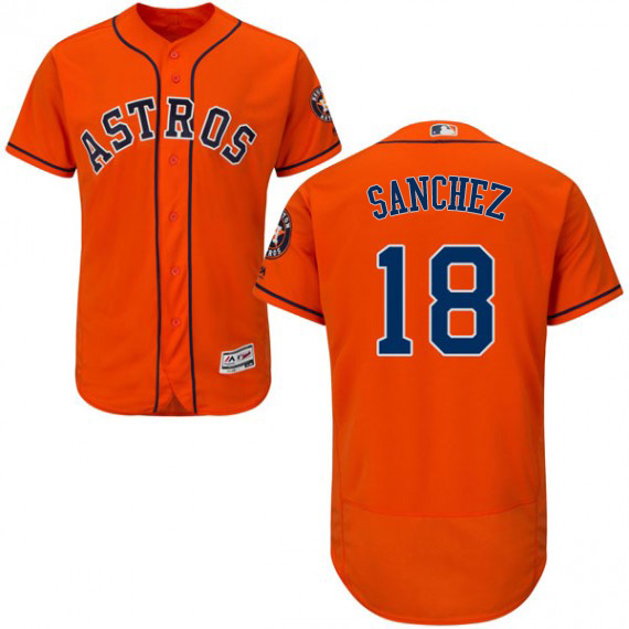 Astros #18 Aaron Sanchez Orange Flexbase Authentic Collection Stitched MLB Jersey Astros #18 Aaron Sanchez Orange Flexbase Authentic Collection Stitched MLB Jersey
