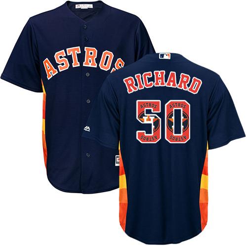 Astros #50 J. R. Richard Navy Blue Team Logo Fashion Stitched MLB Jersey Astros #50 J. R. Richard Navy Blue Team Logo Fashion Stitched MLB Jersey