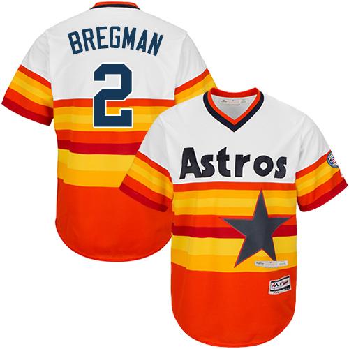 Astros #2 Alex Bregman White/Orange Flexbase Authentic Collection Cooperstown Stitched MLB Jersey Astros #2 Alex Bregman White/Orange Flexbase Authentic Collection Cooperstown Stitched MLB Jersey