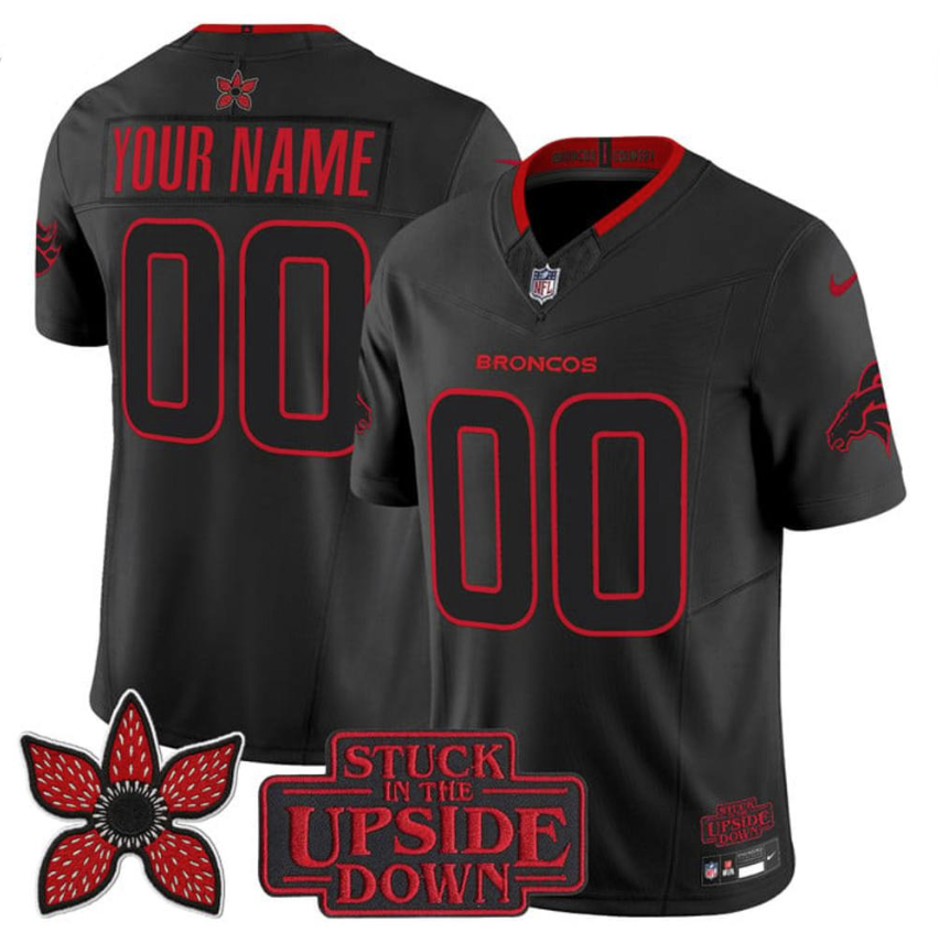 Men's Denver Broncos Custom ‘Stranger Things’ Edition Football Jersey