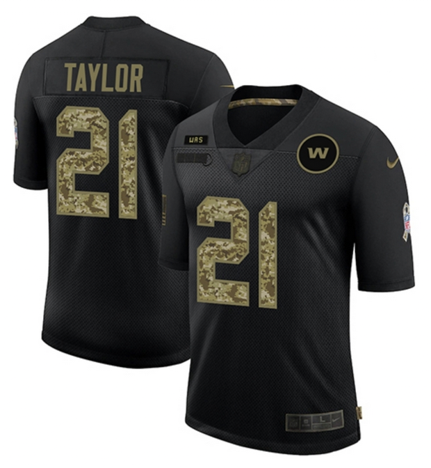 Men's Washington Commanders #21 Sean Taylor Black Salute to Service Football Jersey