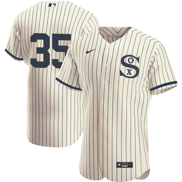 Men's Chicago White Sox #35 Frank Thomas 2021 Cream/Navy Field of Dreams