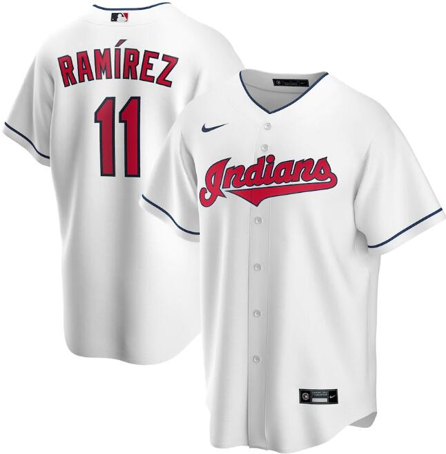 Men's Cleveland Indians #11 José Ramírez White MLB Cool Base Stitched Jersey Men's Cleveland Indians #11 José Ramírez White MLB Cool Base Stitched Jersey