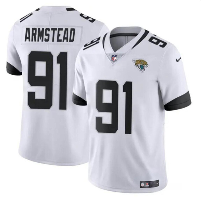 Men's Jacksonville Jaguars #91 Arik Armstead White Vapor Untouchable Limited Stitched Jersey Men's Jacksonville Jaguars #91 Arik Armstead White Vapor Untouchable Limited Stitched Jersey