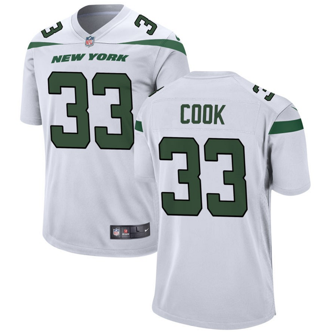 Men's New York Jets #33 Dalvin Cook White Stitched Game Jersey Men's New York Jets #33 Dalvin Cook White Stitched Game Jersey